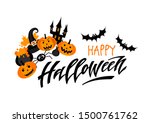 happy halloween. hand drawn... | Shutterstock .eps vector #1500761762