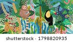 abstract jungle background ... | Shutterstock .eps vector #1798820935