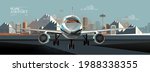airplane and airport. vector... | Shutterstock .eps vector #1988338355