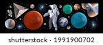 space  astronaut and galaxy.... | Shutterstock .eps vector #1991900702