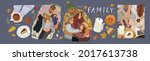 happy family and autumn. vector ... | Shutterstock .eps vector #2017613738