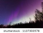 Northern lights in the night sky in Oulunsalo, Finland.