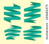 set of retro turquoise ribbons... | Shutterstock .eps vector #183683375