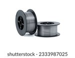 Small photo of Flux cored welding wire for gasless welding isolated on white background