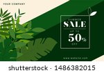 tropical summer sale poster  ... | Shutterstock .eps vector #1486382015