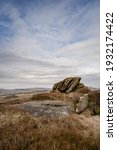 Small photo of Baldstone, and Gib Torr looking towards the Roaches, Ramshaw Rocks, and Hen Cloud during winter in the Peak District National Park.