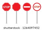 traffic sign stop set. vector... | Shutterstock .eps vector #1264097452
