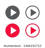play button icon. vector... | Shutterstock .eps vector #1366231712