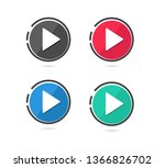 play button icon. vector... | Shutterstock .eps vector #1366826702