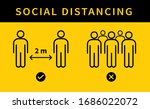 social distancing icon. keep... | Shutterstock .eps vector #1686022072