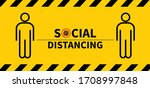 social distancing. keep the 1 2 ... | Shutterstock .eps vector #1708997848