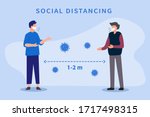 social distancing. space... | Shutterstock .eps vector #1717498315