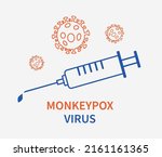 monkeypox virus sign. vaccine... | Shutterstock .eps vector #2161161365