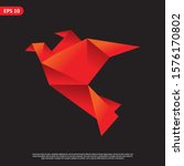 geometric bird logo. simple and ... | Shutterstock .eps vector #1576170802