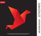geometric bird logo. simple and ... | Shutterstock .eps vector #1576224892