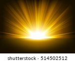 golden rays rising on dark... | Shutterstock .eps vector #514502512