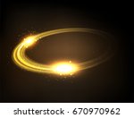 rotating yellow light shiny ... | Shutterstock . vector #670970962