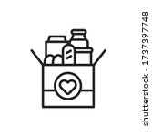 donation box of food line black ... | Shutterstock .eps vector #1737397748