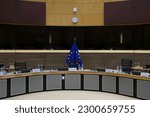 Small photo of Plenary room of the European Commission College meeting at European Commission headquarters in Brussels, Belgium on January 26, 2022.