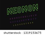neon lights alphabet. vector... | Shutterstock .eps vector #1319153675