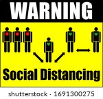 social distancing  keep... | Shutterstock .eps vector #1691300275