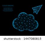 cloud and paper airplane low... | Shutterstock .eps vector #1447080815