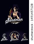 sandman gost story book logo | Shutterstock .eps vector #1451457128