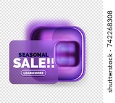 square shape purple sale button ... | Shutterstock .eps vector #742268308