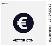 euro vector icon illustration.... | Shutterstock .eps vector #1342930262