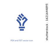 "pen" and "fist" vector icon... | Shutterstock .eps vector #1621644895
