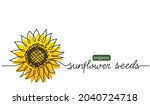 Sunflower Simple Vector Line...