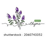 thyme simple vector sketch... | Shutterstock .eps vector #2060743352