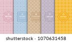 set of seamless line patterns ... | Shutterstock .eps vector #1070631458