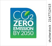 zero emissions by 2050 vector... | Shutterstock .eps vector #2167712415