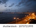 The Marine Drive at Mumbai at night. India