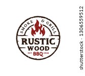 vintage retro rustic bbq grill  ... | Shutterstock .eps vector #1306559512