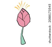 pink lotus flower in cartoon... | Shutterstock .eps vector #2088173545