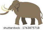 ancient animal. brown mammoth... | Shutterstock .eps vector #1763875718