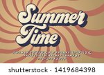 Summer Time. Retro 3d Font In...