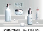 vector 3d elegant cosmetic... | Shutterstock .eps vector #1681481428