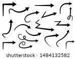 set of vector curved arrows... | Shutterstock .eps vector #1484132582