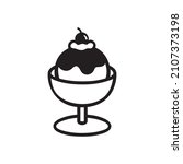 black single gelato bowl icon.... | Shutterstock .eps vector #2107373198
