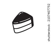 black single cake piece line... | Shutterstock .eps vector #2107407752