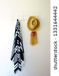 Straw Hat  String Bag And Navy...