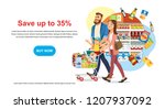 saving money offer on shop sale ... | Shutterstock .eps vector #1207937092