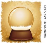 gold snow globe with snowflake... | Shutterstock .eps vector #66977134