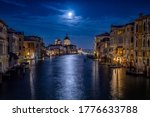 Moon night over Grand canal in Venic