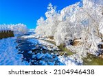 Snowy River In Winter Landscape....