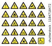 collection of warning signs... | Shutterstock .eps vector #1184718472