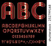 decorative font   red metallic... | Shutterstock .eps vector #252799168
